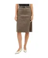Totême Toteme Women Double Leather Skirt In Multicolor