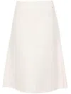 Totême Leather Midi Skirt In White