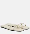Totême Leather Crossover Slides Off-white