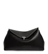 Totême T-lock Leather Clutch Bag In Black