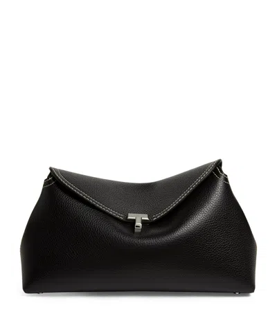 TOTÊME LEATHER T-LOCK CLUTCH BAG