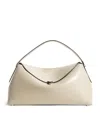 Totême T-lock Medium Leather Tote Bag In Beige