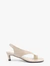 Totême Beige Naplack Leather Thong Heeled Sandals In White