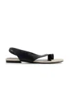 Totême Square Toe Flat Sandals In Black
