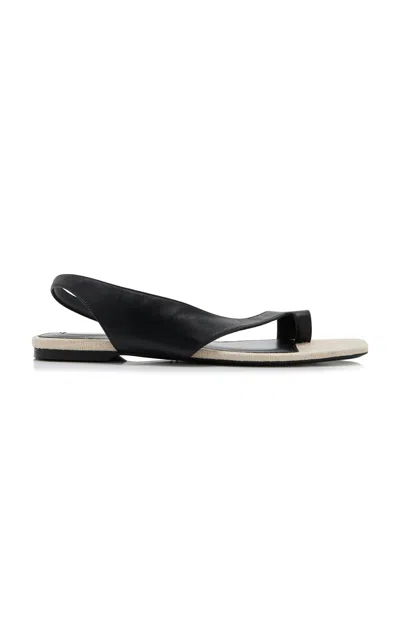Totême Toteme Woman Thong Sandal Black Size 11 Leather