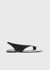 Totême Square Toe Flat Sandals In Black,sand