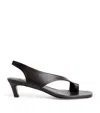 Totême Toteme Leather Heel Thong Sandals In Black