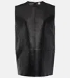 Totême Top Aus Leder In Schwarz