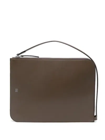 Totême Leather Tote Bag In Brown