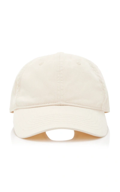 Totême Leather-trimmed Cotton Baseball Cap In Pebble