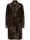 Totême Leopard Print Car Coat In Horse In Brown