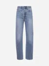 Totême Womens True Vintage Low Straight-leg Denim Jeans In Worn Blue