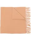 Totême Toteme Classic Wool Fringe-edge Scarf Camel In Light Brown