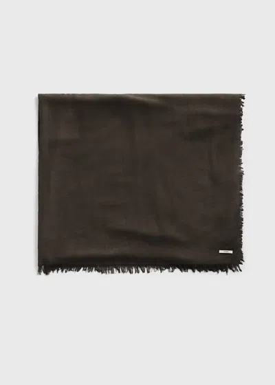 Totême Light Wool Blanket Scarf Chocolate In Brown