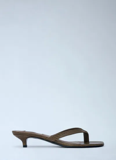 Totême Lizard-embossed Flip Flops