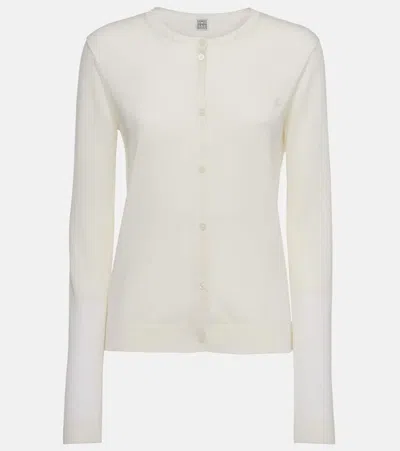 Totême Logo Cardigan In White