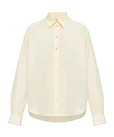 Totême Logo-embroidered Organic Cotton Shirt In White