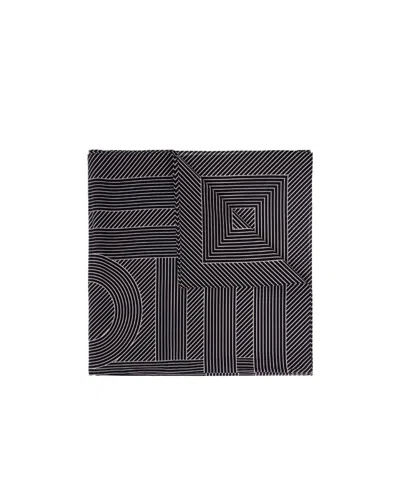 Totême Logo Embroidered Silk Scarf In Black