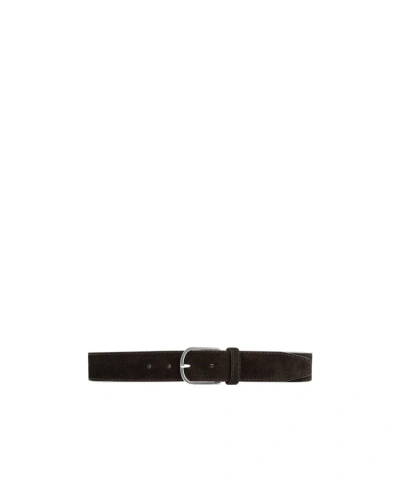 Totême Logo-engraved Suede Belt In Black
