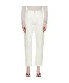 Totême Cropped Cotton-blend Straight-leg Pants In White