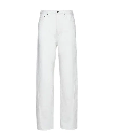 Totême Logo Patch Straight-leg Jeans In White
