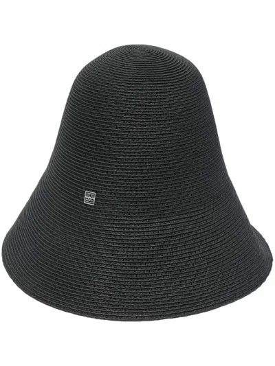 Totême Logo-plaque Detail Bucket Hat In Schwarz