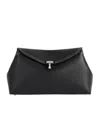 Totême Logo Plaque Foldover Top Handle Bag In Black