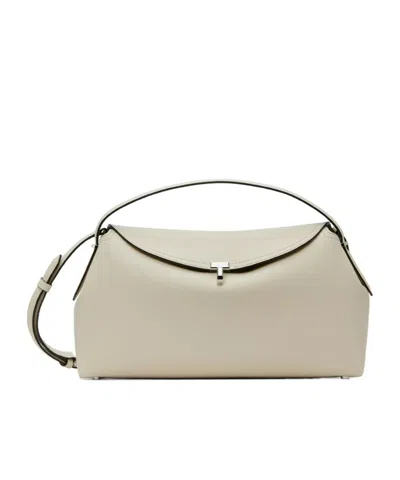 Totême Logo Plaque Shoulder Bag In Nude