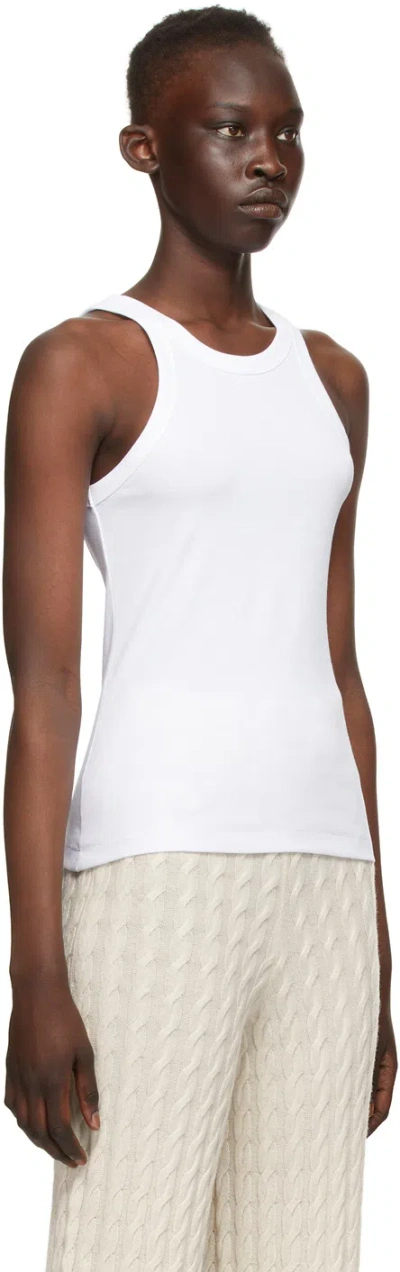 Totême Toteme Women Cotton Ribbed Knit Tank Top In White