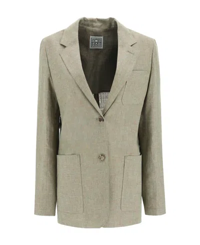 Totême Logo Suit Jacket In Nude