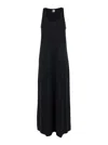 TOTÊME LONG BLACK DRESS WITH SCOOP NECK IN JERSEY WOMAN