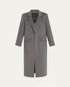 Totême Long Classic Wool Coat In Dark Grey