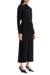 Totême Draped Jersey Dress Black In Black