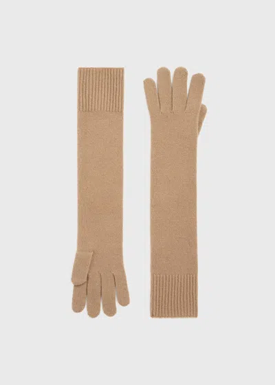 Totême Long Knit Gloves Camel