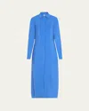 Totême Toteme Silk Chemisier Dress In Medium Blue