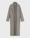 Totême Long Rib Knit Cardigan Coat In Open Grey