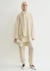 Totême Wool-cashmere Knit Long Scarf Sweater In Off-white