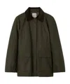 Totême Womens Split-hem Padded Cotton Country Jacket Forest