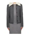Totême Gray Shearling Collar Jacket In Gray