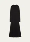 Totême Long-sleeve Jersey Maxi Dress In Black
