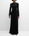 Totême Long-sleeve Jersey Maxi Dress In Black
