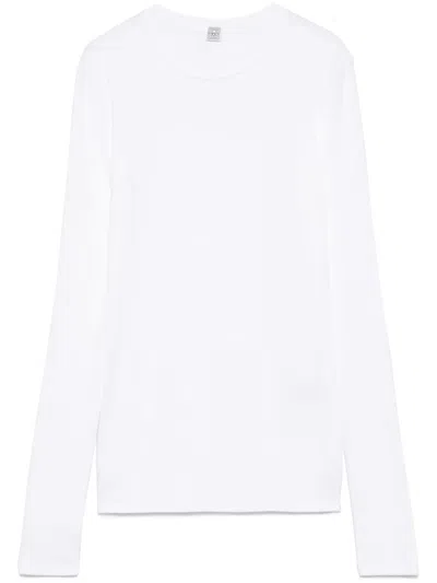 Totême Classic Long-sleeve Lyocell And Cotton T-shirt In White