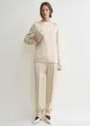 Totême Long-sleeve Satin Top Ecru In Ecru