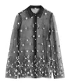 Totême Toteme Floral Embroidered Tulle Shirt In Black