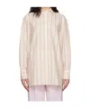 Totême Toteme Striped Cotton Shirt In Nude