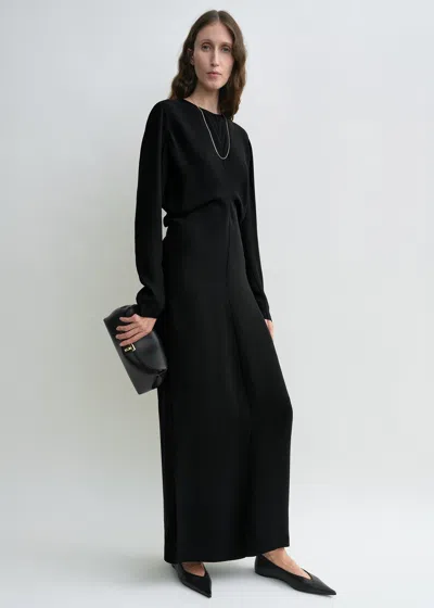 Totême Long-sleeve Slouch Waist Dress Black