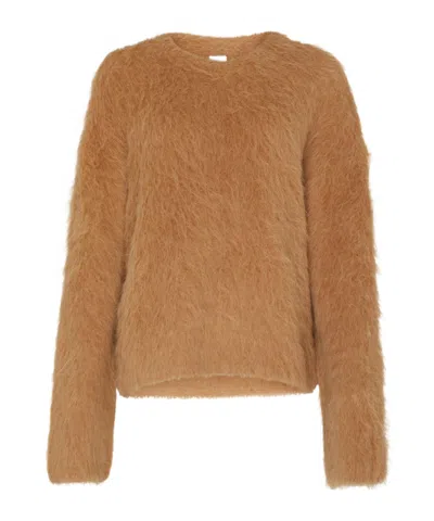 Totême Long Sleeve Sweater In Brown