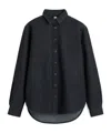 Totême Long-sleeved Denim Shirt In Black