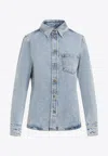 Totême Women's Blue Overshirt With Pocket Detail In Blue