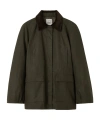 Totême Womens Green Collared Waxed Cotton Jacket 10 In Black